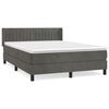 vidaXL Pat box spring cu saltea, gri &icirc;nchis, 140x190 cm, catifea