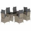 vidaXL Set mobilier de grădină cu perne, 7 piese, gri, poliratan