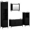 vidaXL Set dulap baie 4 buc. Stejar Negru 40 x 36 x 181 cm