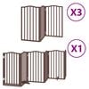 vidaXL Poartă c&acirc;ini pliabilă cu ușă 15 panouri maro 750 cm, lemn plop