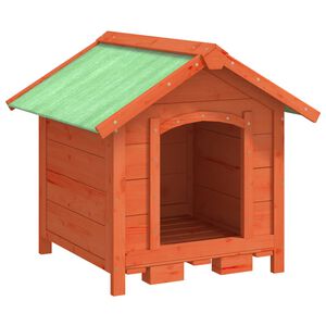vidaXL Cușcă de c&acirc;ine, maro, 65x65x61,5 cm, lemn masiv pin