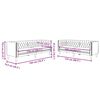 vidaXL Set canapele Chesterfield cu 2 locuri, gri, piele eco.