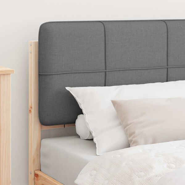 vidaXL Cadru de pat cu tăblie tapițată Gri deschis 100 x 200 cm