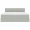 vidaXL Pat cu storage cu saltea cu headboard Gri deschis 100 x 200 cm