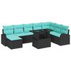 vidaXL Set de canapele pentru grădină 9 buc. Negru Rattan poli