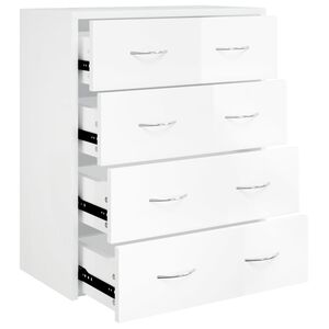 vidaXL Servantă cu 4 sertare, alb extralucios, 60x30,5x71 cm
