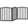 vidaXL Poartă pentru c&acirc;ini pliabilă 3 panouri negru, 150 cm, lemn plop