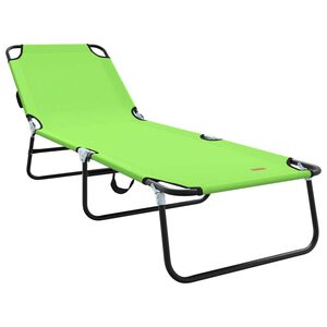 vidaXL Șezlong pliabil Verde 188 x 57 x 86,5 cm Poliester