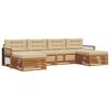 vidaXL Set de canapele de exterior 6 buc. Natural și Bej