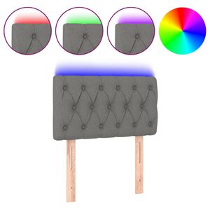 vidaXL Tăblie de pat cu LED, gri deschis, 80x7x78/88 cm, textil