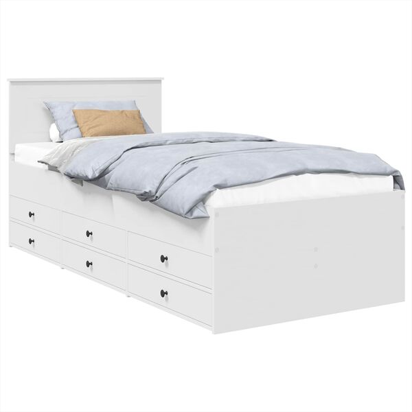 vidaXL Daybed cu sertar Manual Alb și negru 90 x 200 cm Lemn compozit