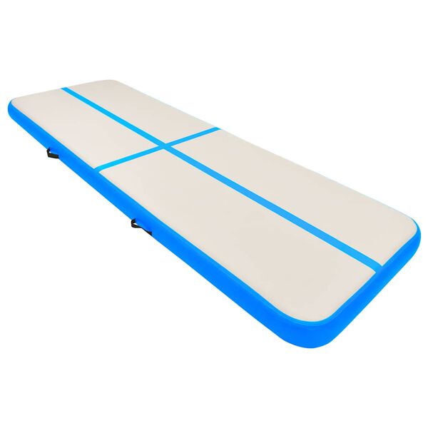vidaXL Saltea gimnastică gonflabilă cu pompă albastru 500x100x20cm PVC