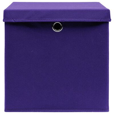 vidaXL Cutii depozitare cu capace, 10 buc., violet, 28x28x28 cm