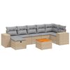 vidaXL Set canapele de grădină, 8 piese, cu perne, bej, poliratan