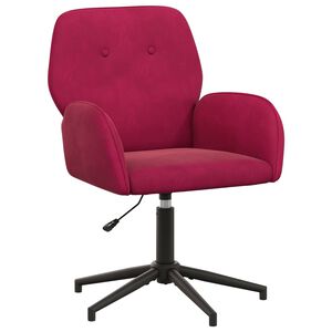 vidaXL Scaun de birou rotativ 54 x 55 x 90 cm Roșu Vin Catifea