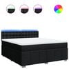 vidaXL Pat box spring cu saltea, negru, 180x200 cm, catifea