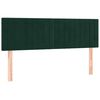 vidaXL Pat box spring cu saltea, verde &icirc;nchis, 140x200 cm, catifea