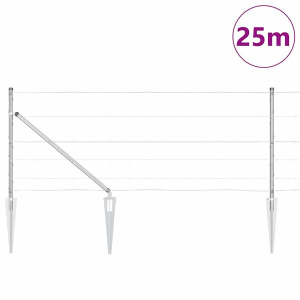 vidaXL St&acirc;lp de gard. Galvanizat 25 x 0,8 m Oțel