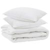 vidaXL Duvet pentru toate sezoanele cu pernă 3 buc. Alb Microfibră