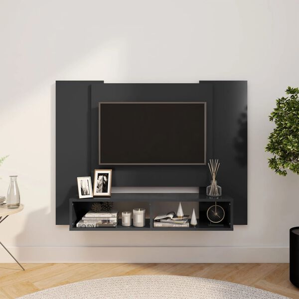 vidaXL Comodă TV de perete, gri, 120x23,5x90 cm, PAL