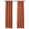 vidaXL Draperii opace cu inele metalice, 2 buc., ruginiu, 140x175 cm