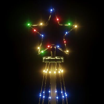 vidaXL Brad de Crăciun, 108 LED-uri multicolore, 180 cm, cu țăruș