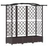 vidaXL Pat Ridicat cu Trellis și Acoperiș Maro 163 x 40 x 126 cm PP