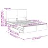 vidaXL Pat cu storage cu headboard Negru 150 x 200 cm Lemn compozit