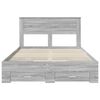 vidaXL Cadru de pat cu headboard Gri Sonoma 140 x 200 cm Lemn compozit