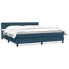 vidaXL Pat box spring cu saltea, albastru &icirc;nchis, 180x220 cm, catifea