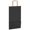 vidaXL Pungi de h&acirc;rtie 250 buc cu m&acirc;nere negre 21x11x36 cm