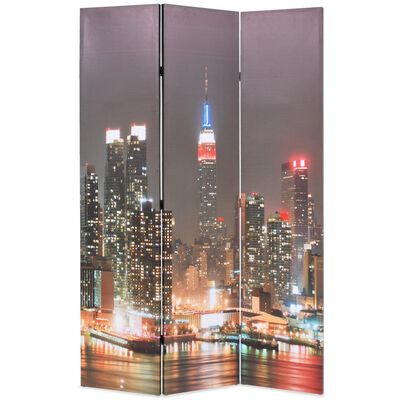 vidaXL Paravan cameră pliabil, 120x170 cm, New York pe timp de noapte