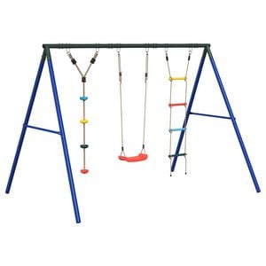vidaXL Set leagăn de exterior, cu leagăn, scară și leagăn cu disc