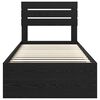 vidaXL Cadru de pat cu headboard Negru 90 x 190 cm Lemn de pin masiv