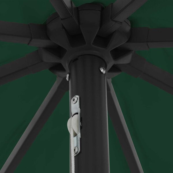 vidaXL Parasol de Grădină Verde și Negru 395 x 395 x 245 cm