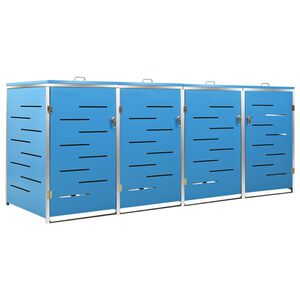 vidaXL Magazie pentru patru pubele 276,5x77,5x115 cm oțel inoxidabil
