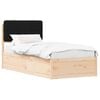 vidaXL Cadru de pat cu tăblie tapițată cu headboard Negru 100 x 200 cm