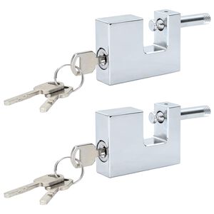 vidaXL Lacăt 2 pcs Argintiu 7,9 x 5 x 1,9 cm Fier