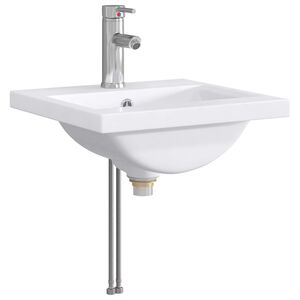 vidaXL Chiuvetă de baie cu robinet și scurgere Crom 42 x 40 x 16,5 cm