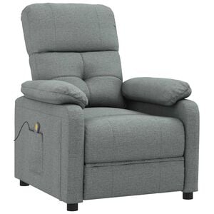 vidaXL Fotoliu de masaj, gri &icirc;nchis, material textil