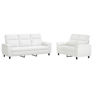 vidaXL Set de canapea 2 pcs Alb Țesătură