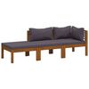 vidaXL Set mobilier de grădină cu perne, 3 piese, lemn masiv de acacia