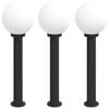 vidaXL St&acirc;lpi iluminatori 3 buc 80 cm Negru IP44