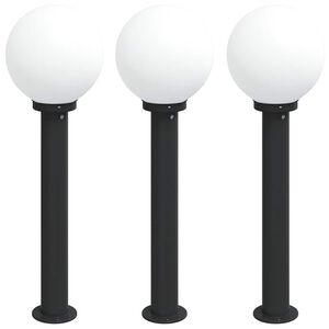 vidaXL St&acirc;lpi iluminatori 3 buc 80 cm Negru IP44