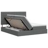 vidaXL Pat cu storage cu headboard Gri &icirc;nchis 180 x 200 cm Țesătură