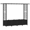 vidaXL Pat Ridicat cu Trellis și Acoperiș Negru 203 x 40 x 138 cm PP