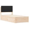 vidaXL Cadru de pat cu tăblie tapițată cu headboard Negru 75 x 190 cm