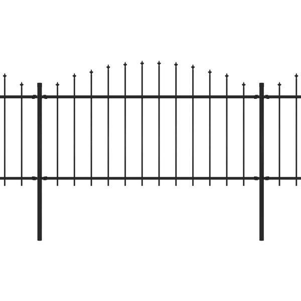 vidaXL Gard de grădină cu v&acirc;rf tip suliță din oțel 714,5x150 cm, negru