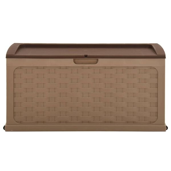 vidaXL Cutie de depozitare grădină cafeniu-ciocolatiu 335L, ratan PP