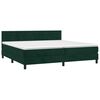 vidaXL Pat box spring cu saltea, verde &icirc;nchis, 200x200 cm, catifea